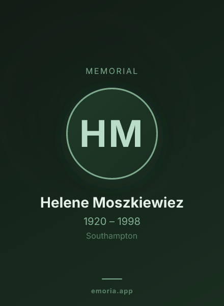 Memorial portrait of Helene Moszkiewiez
