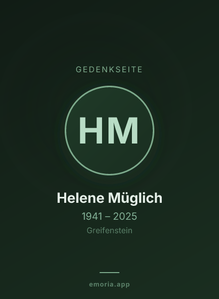Gedenkportrait von Helene Müglich