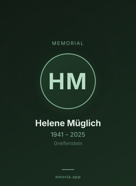 Memorial portrait of Helene Müglich