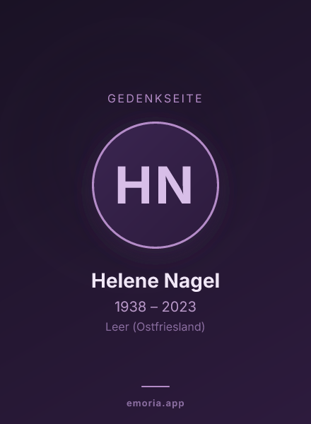 Gedenkportrait von Helene Nagel