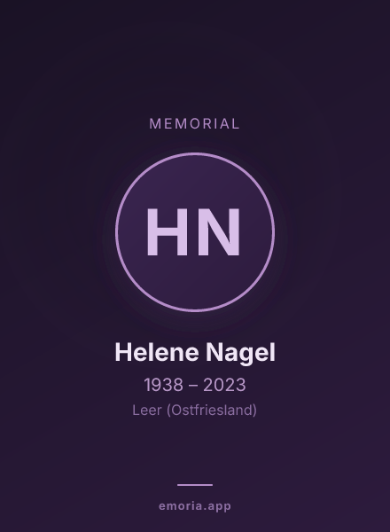 Memorial portrait of Helene Nagel