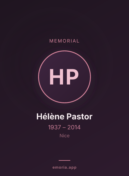 Memorial portrait of Hélène Pastor