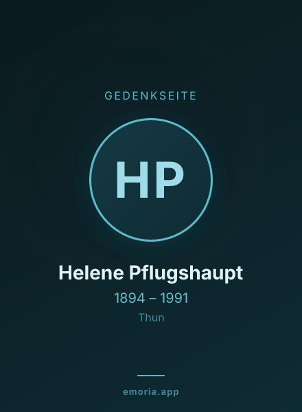 Gedenkportrait von Helene Pflugshaupt