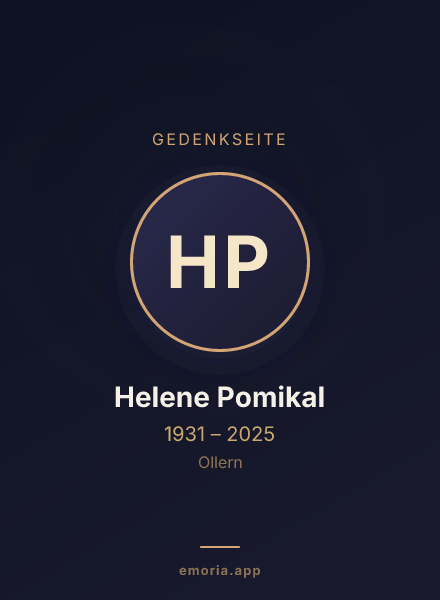 Gedenkportrait von Helene Pomikal