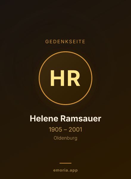 Gedenkportrait von Helene Ramsauer