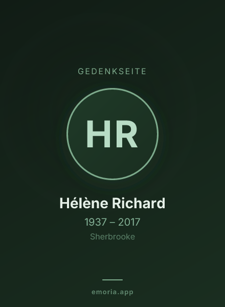 Gedenkportrait von Hélène Richard