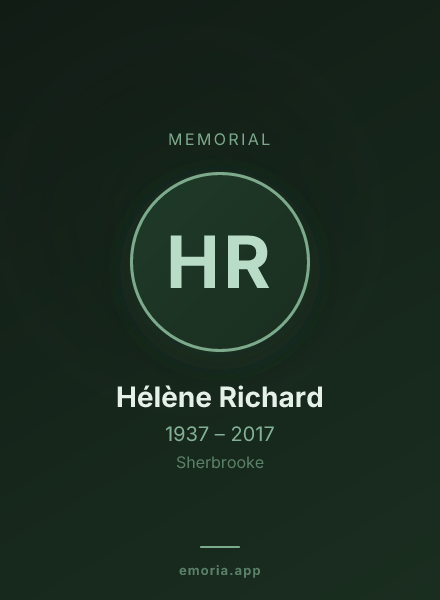 Memorial portrait of Hélène Richard