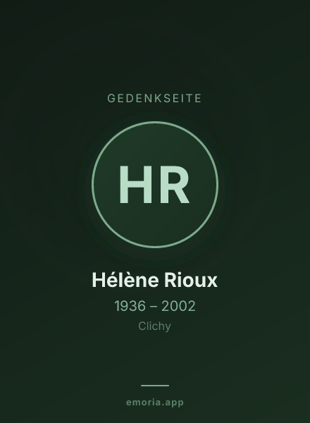 Gedenkportrait von Hélène Rioux