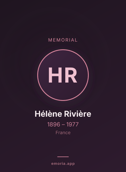 Memorial portrait of Hélène Rivière