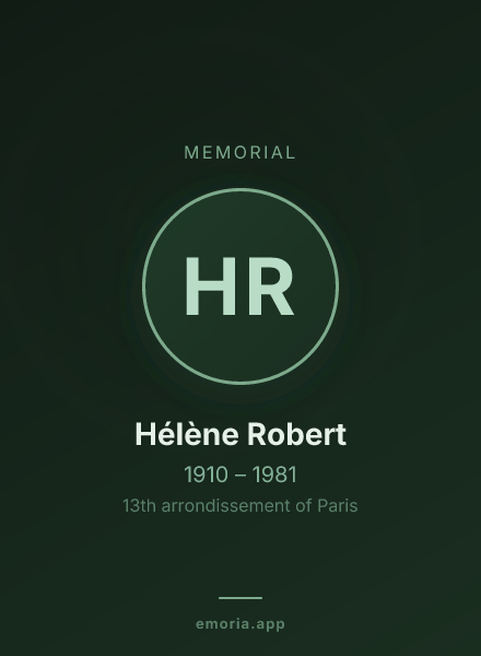 Memorial portrait of Hélène Robert