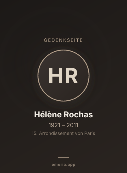 Gedenkportrait von Hélène Rochas