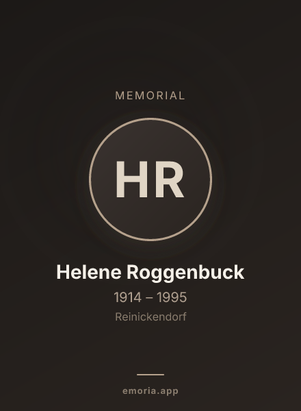 Memorial portrait of Helene Roggenbuck