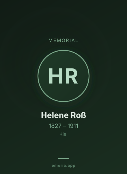 Memorial portrait of Helene Roß