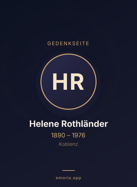 Gedenkportrait von Helene Rothländer