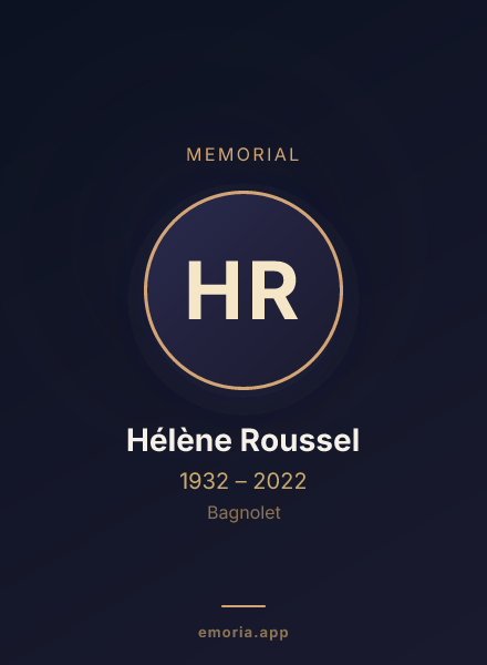 Memorial portrait of Hélène Roussel