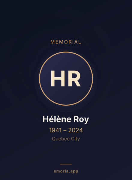 Memorial portrait of Hélène Roy