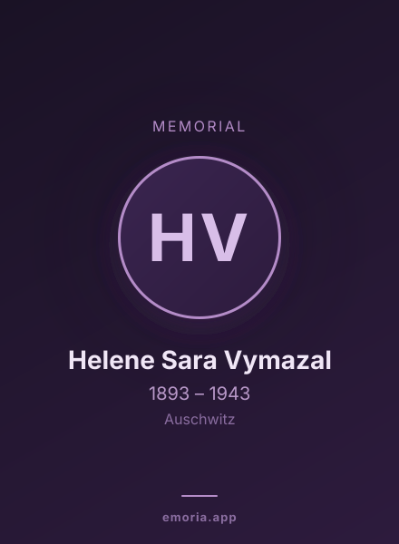 Memorial portrait of Helene Sara Vymazal