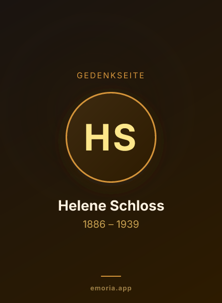 Gedenkportrait von Helene Schloss
