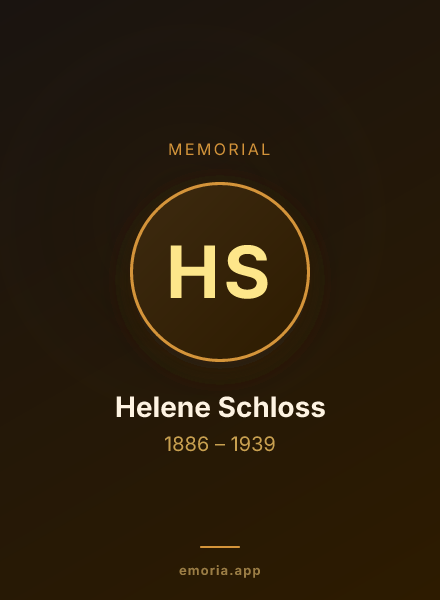 Memorial portrait of Helene Schloss