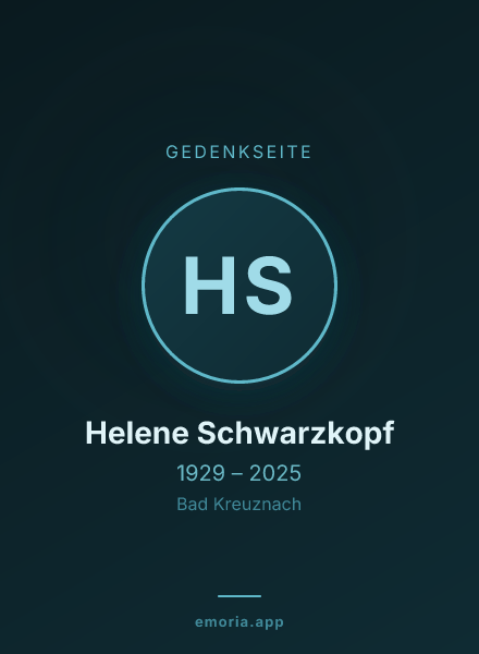 Gedenkportrait von Helene Schwarzkopf