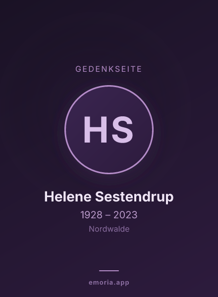 Gedenkportrait von Helene Sestendrup