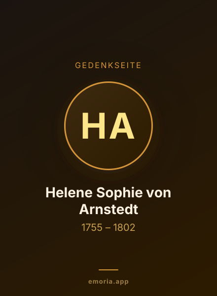 Gedenkportrait von Helene Sophie von Arnstedt