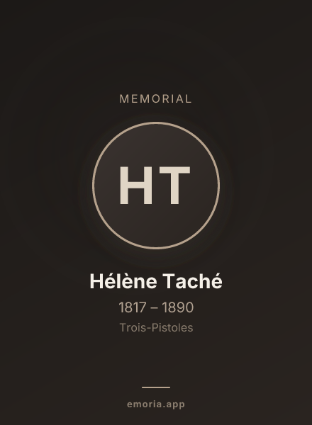 Memorial portrait of Hélène Taché