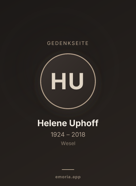 Gedenkportrait von Helene Uphoff