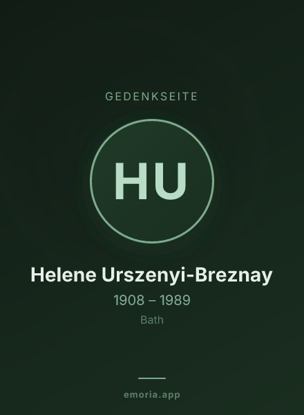 Gedenkportrait von Helene Urszenyi-Breznay