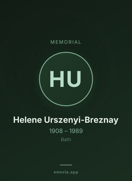 Memorial portrait of Helene Urszenyi-Breznay