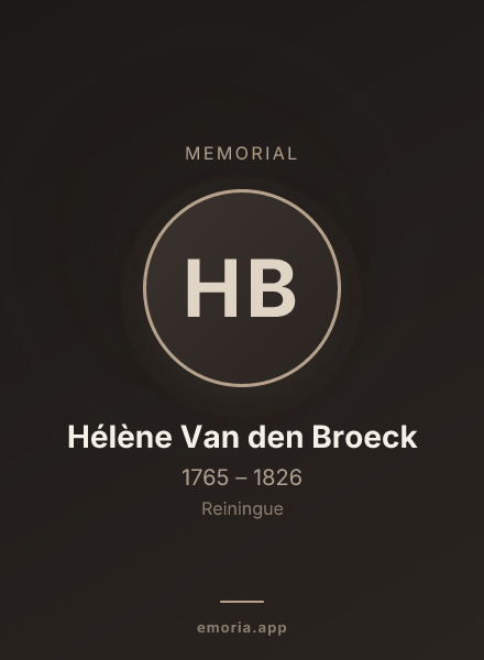 Memorial portrait of Hélène Van den Broeck