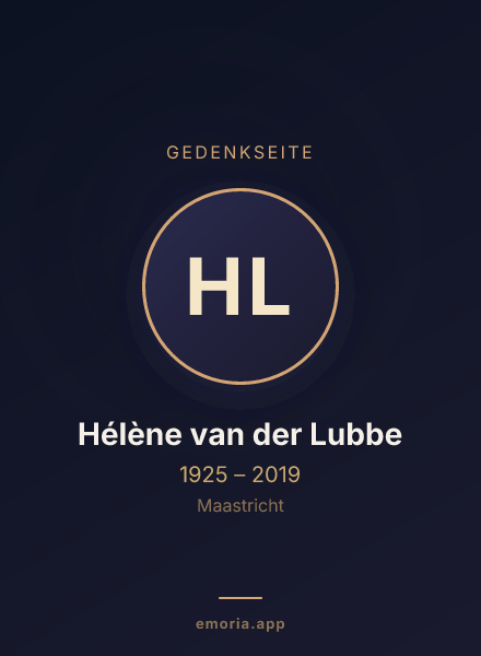 Gedenkportrait von Hélène van der Lubbe