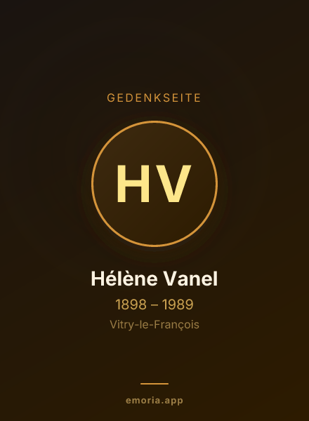 Gedenkportrait von Hélène Vanel
