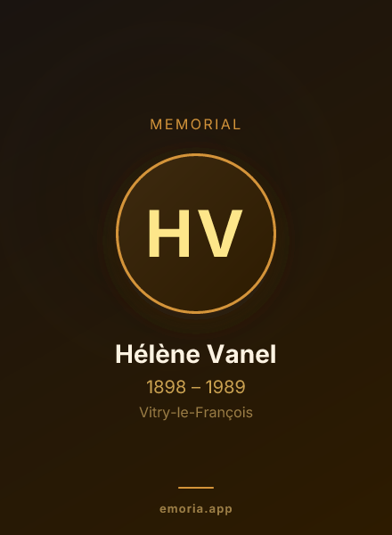 Memorial portrait of Hélène Vanel