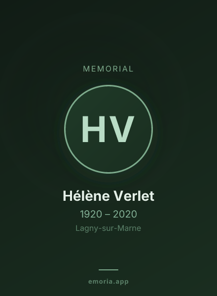 Memorial portrait of Hélène Verlet