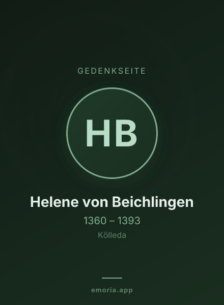 Gedenkportrait von Helene von Beichlingen
