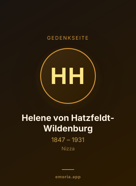 Gedenkportrait von Helene von Hatzfeldt-Wildenburg