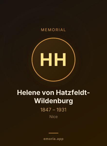 Memorial portrait of Helene von Hatzfeldt-Wildenburg