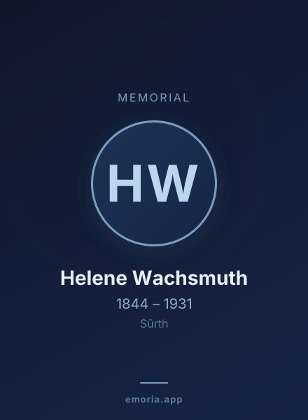 Memorial portrait of Helene Wachsmuth