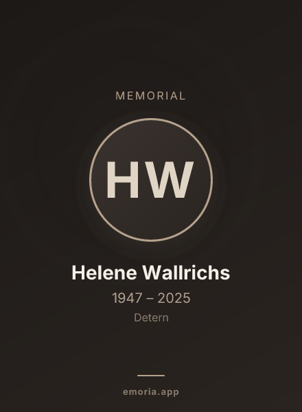 Memorial portrait of Helene Wallrichs