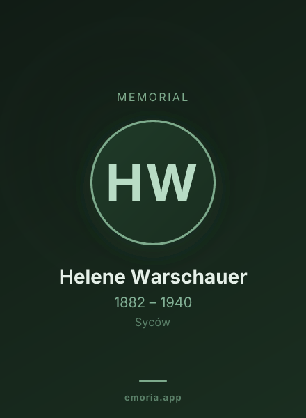 Memorial portrait of Helene Warschauer