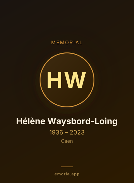 Memorial portrait of Hélène Waysbord-Loing