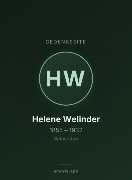 Gedenkportrait von Helene Welinder