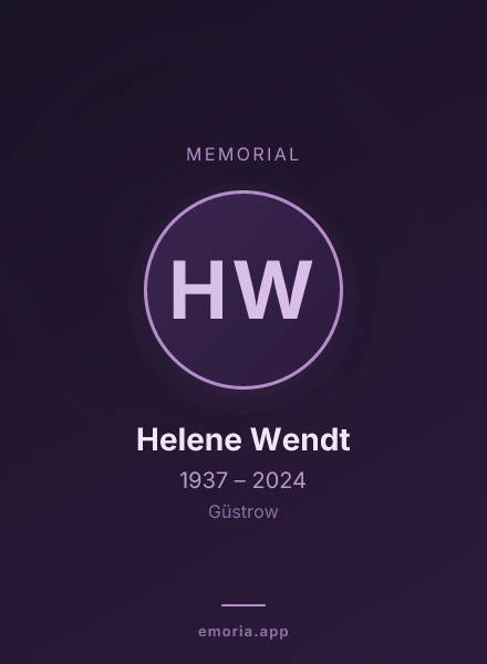 Memorial portrait of Helene Wendt