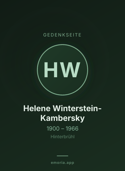 Gedenkportrait von Helene Winterstein-Kambersky