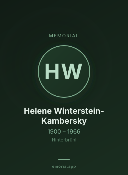 Memorial portrait of Helene Winterstein-Kambersky