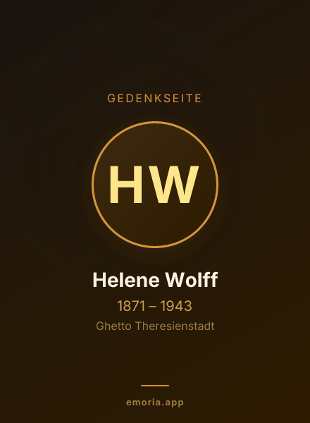 Gedenkportrait von Helene Wolff