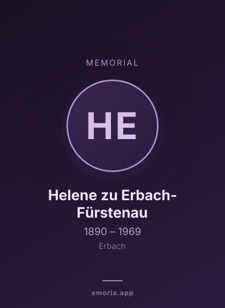 Memorial portrait of Helene zu Erbach-Fürstenau