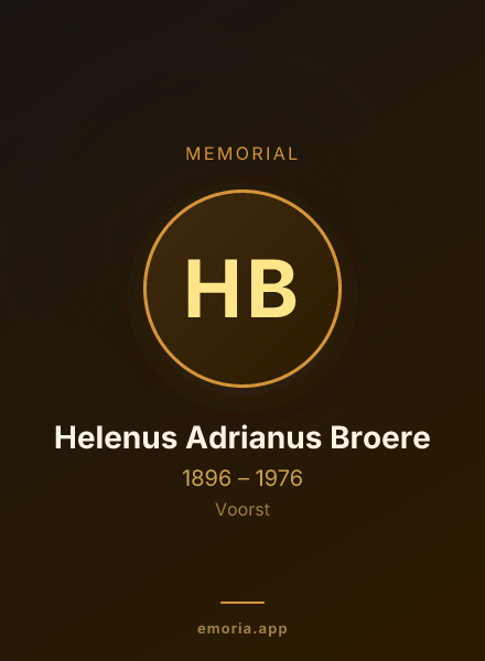 Memorial portrait of Helenus Adrianus Broere