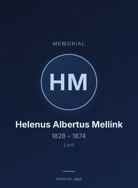 Memorial portrait of Helenus Albertus Mellink